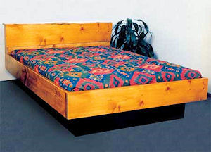 Our Floor model Super-Single Wood Frame Bookcase Waterbed Complete.